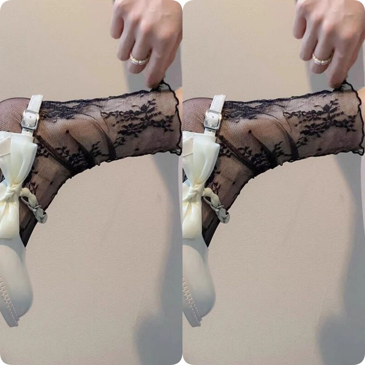 Frilled Sheer Mesh Ankle Socks