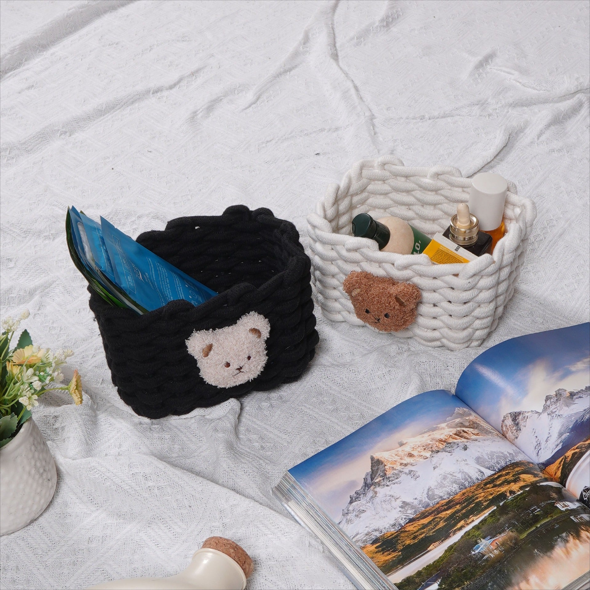 Bear Cotton Rope Storage Basket - Modomu