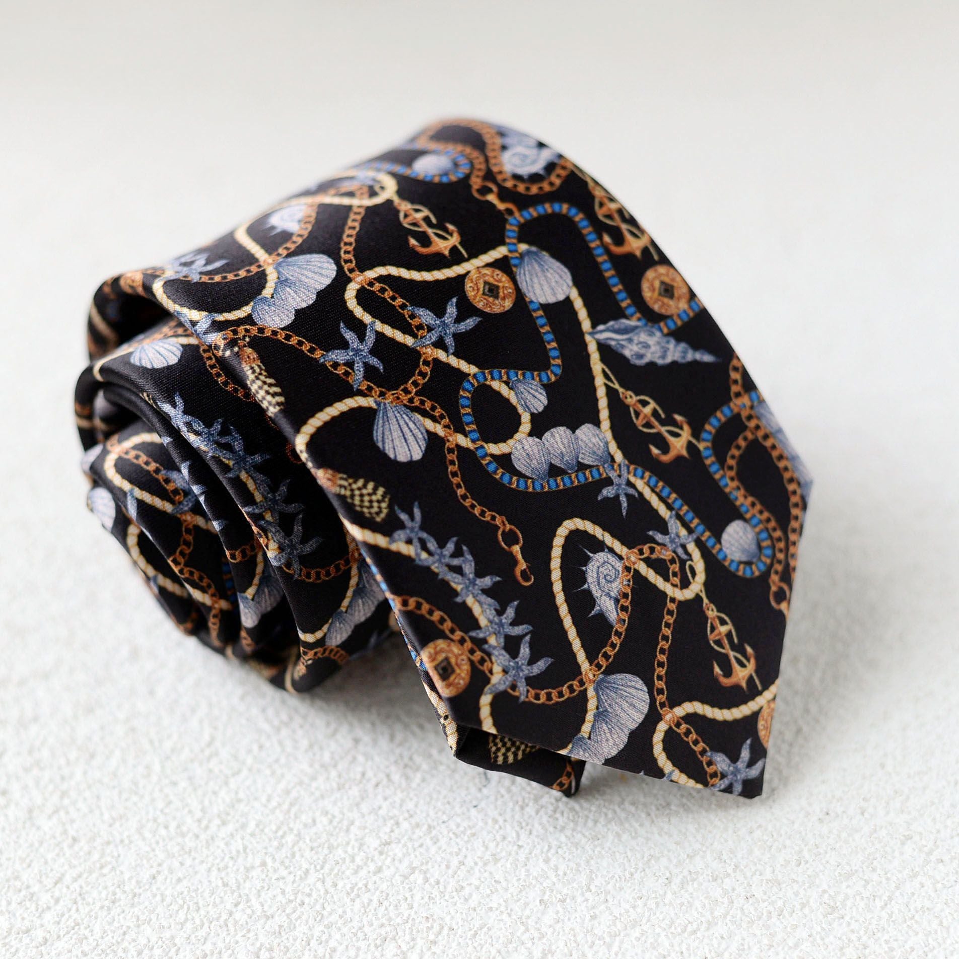 Hand Printed Retro Pattern Tie - Modomu