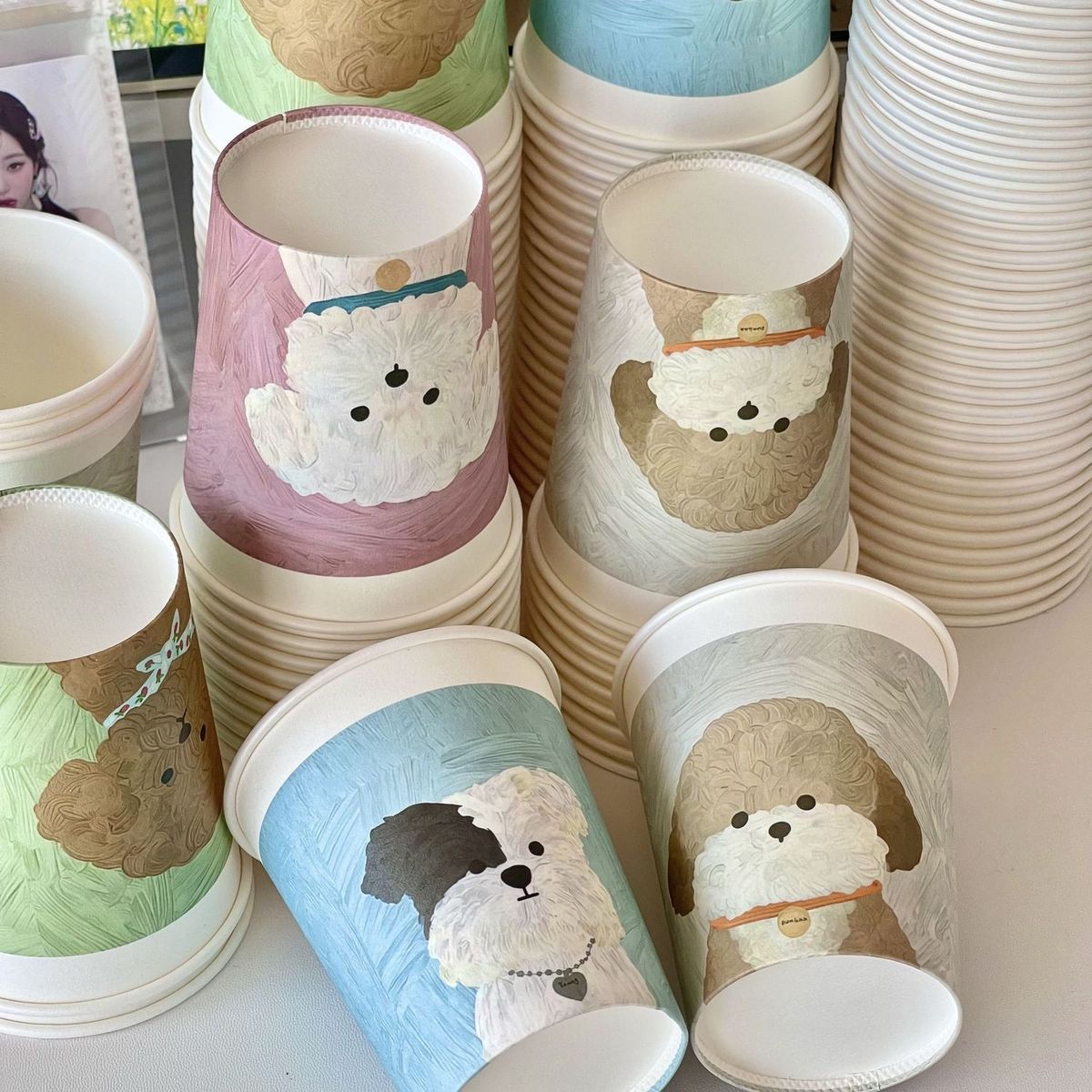 Puppy Art Disposable Paper Cups - Modomu