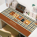 Retro Checkered Kitten Mouse Pad