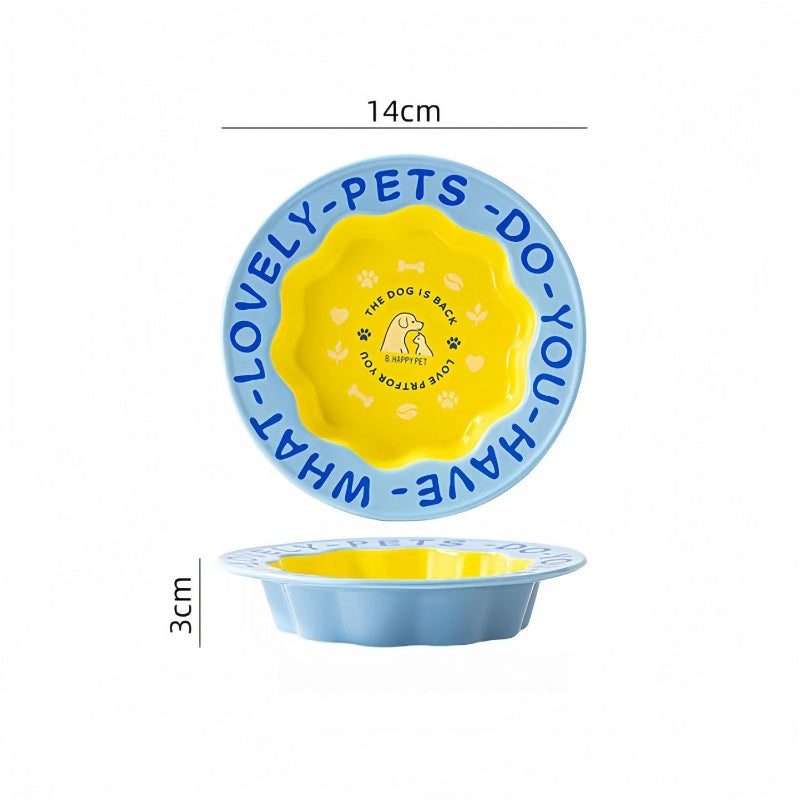 Ceramic Cat Bowl With Stand