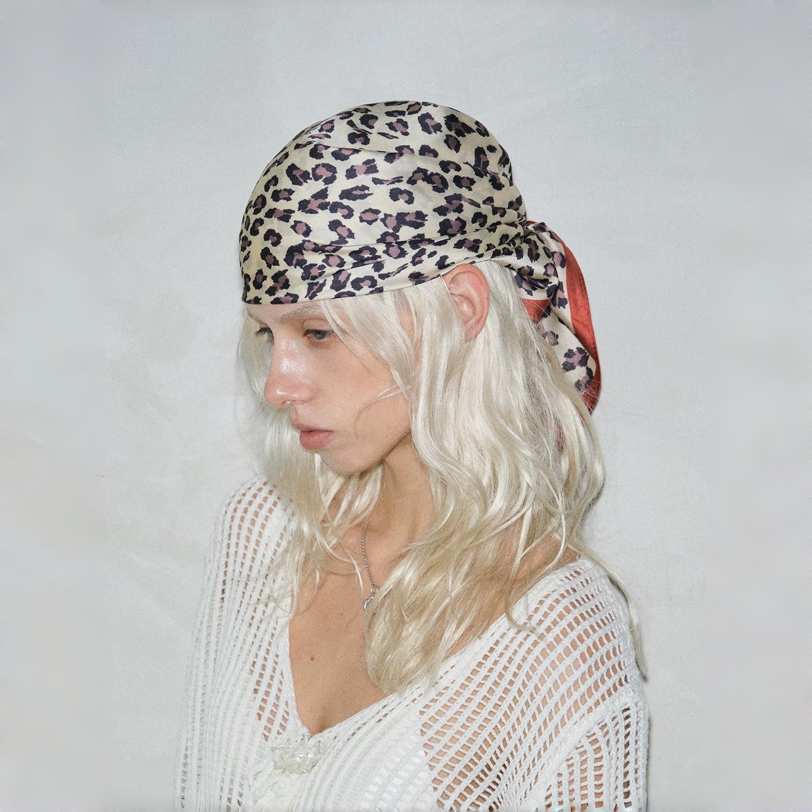 Leopard Print Silk Scarf
