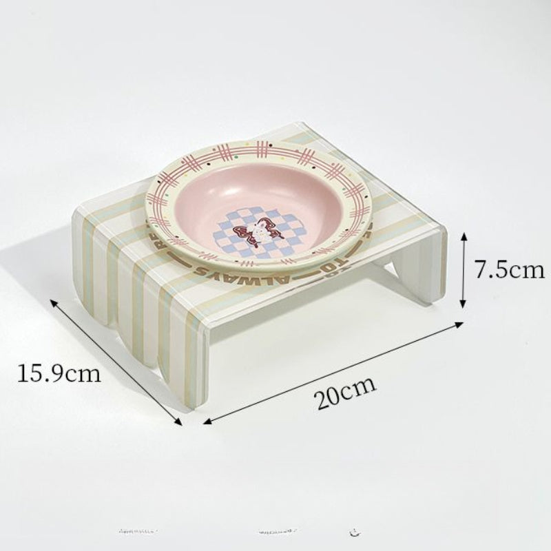 Piano Rabbit Elevated Pet Bowl