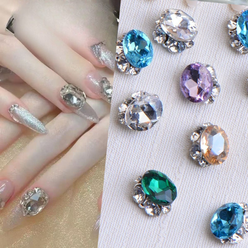 Oval Halo Nail Charms