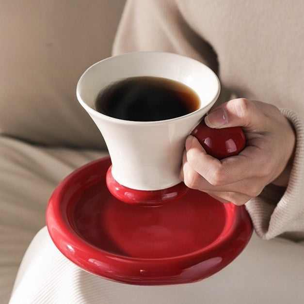 Ceramic Coffee Mug Saucer Set - Modomu