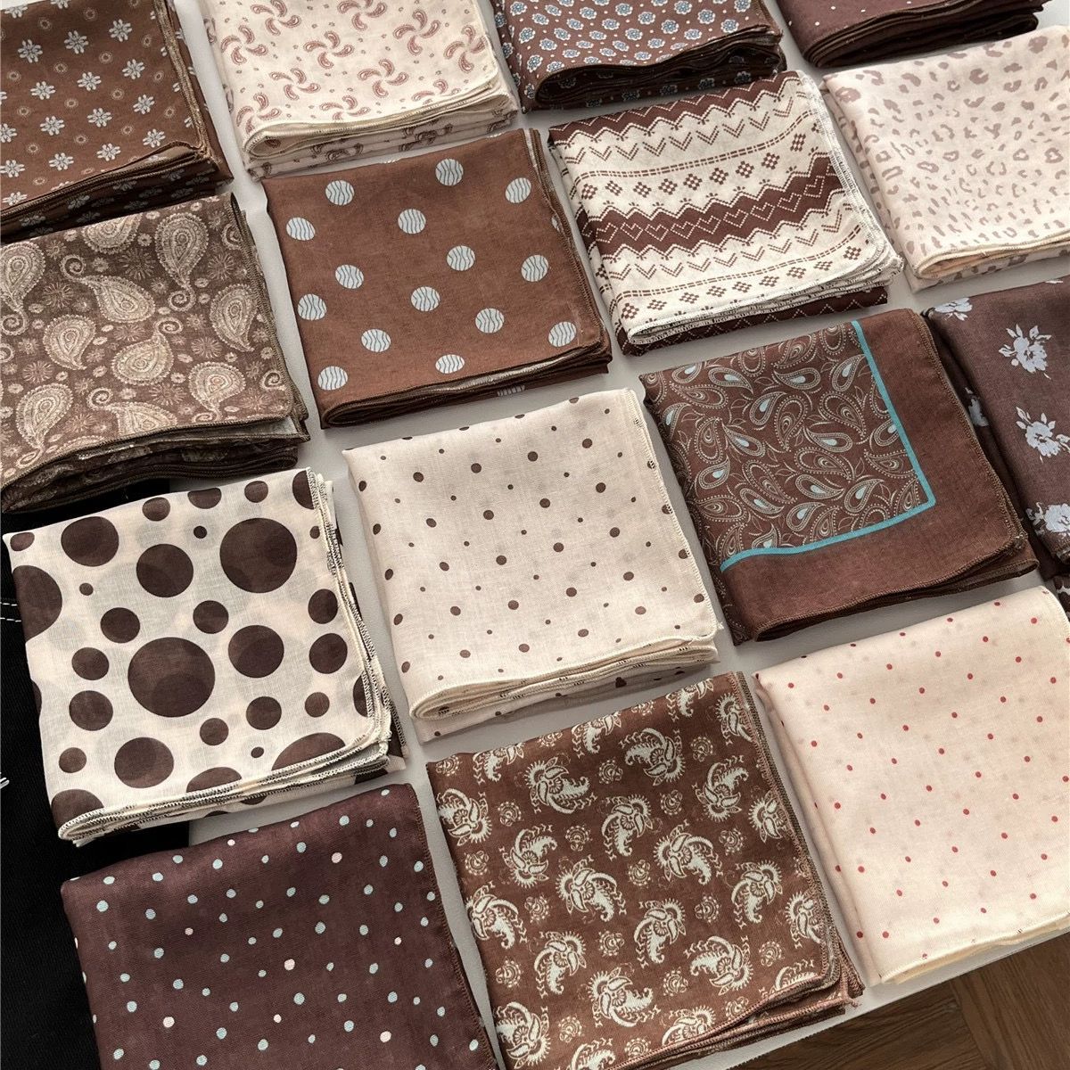 Mocha Print Square Bandana
