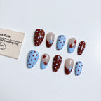 Crimson Star Polka Press-on Nails