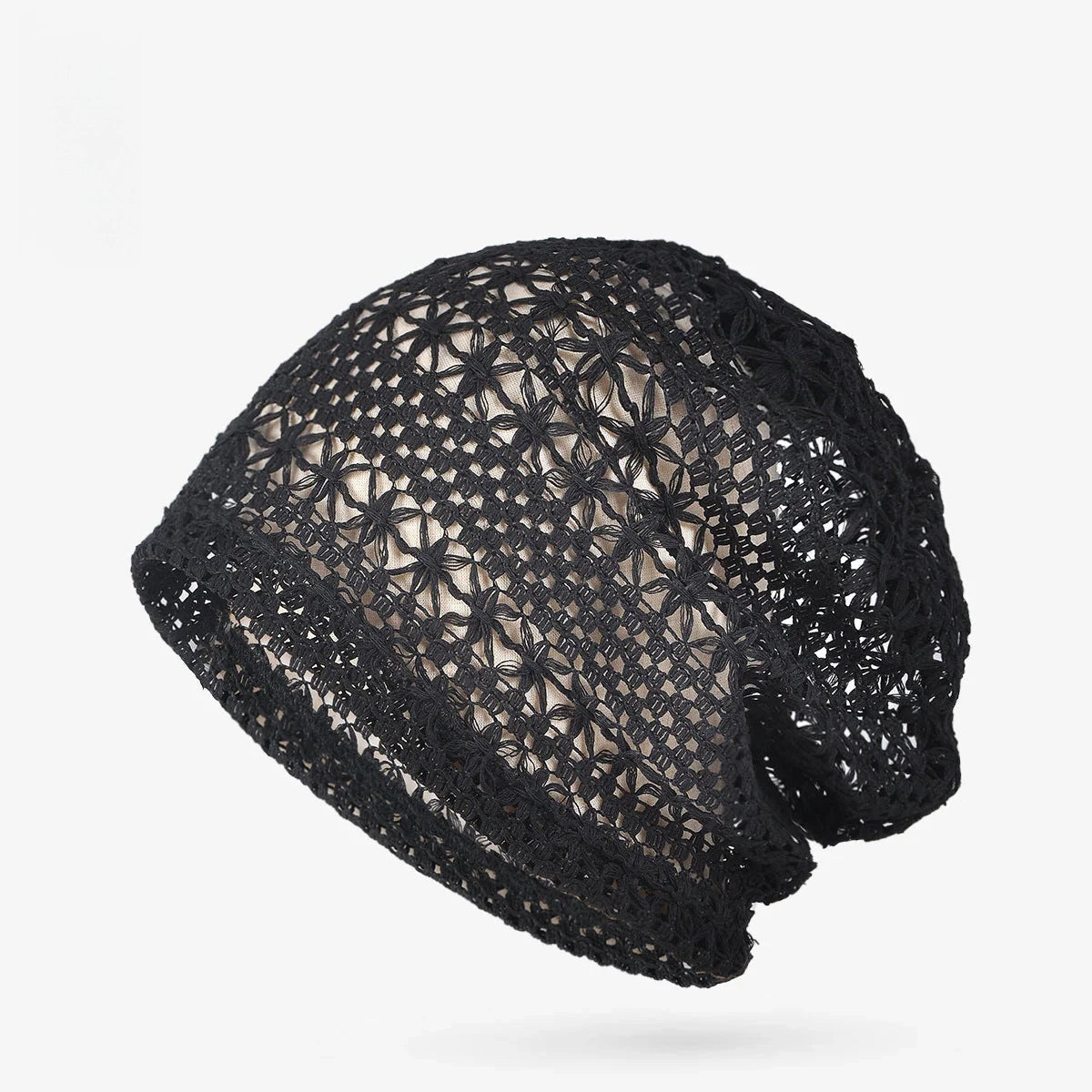 Orange Red Lace Mesh Hat