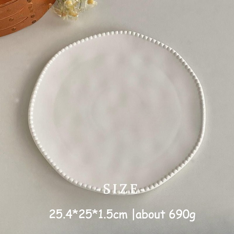 Beaded Edge Ceramic Dinner Plate - Modomu