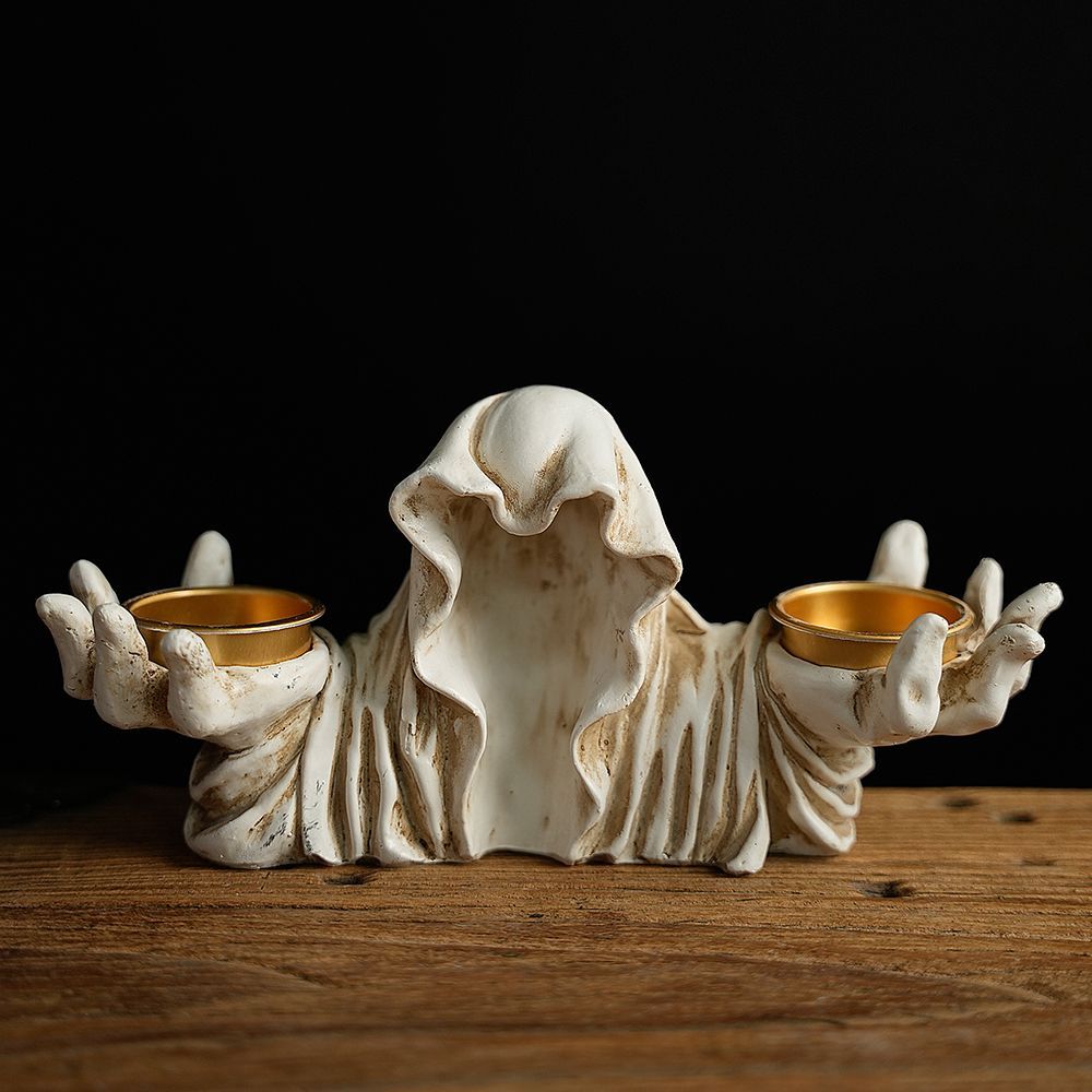Robed Ghost Candle Pair