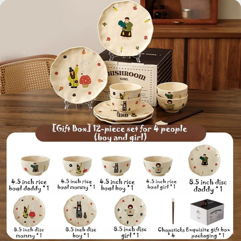 Family Cartoon Ceramic Tableware - Modomu