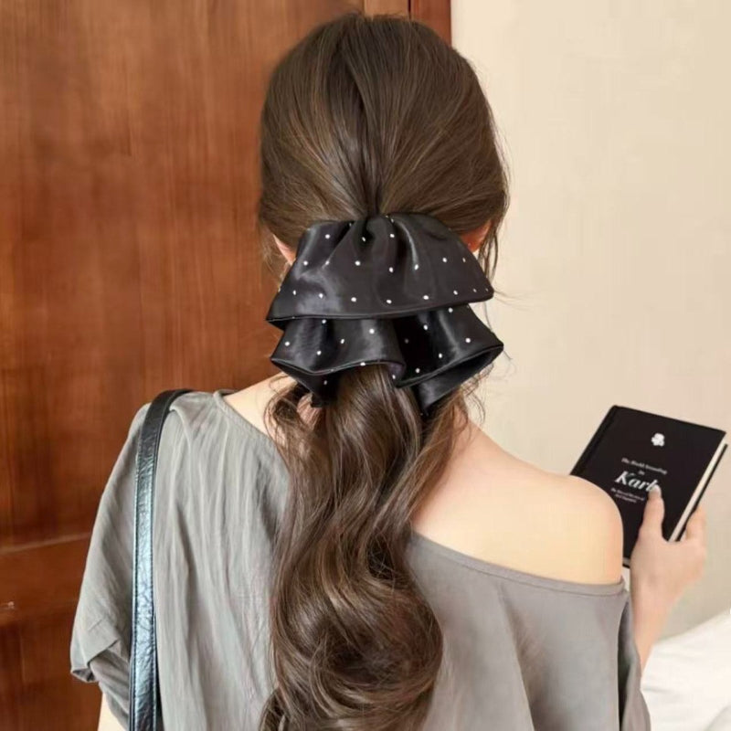 Satin Ruffle Ponytail Clip