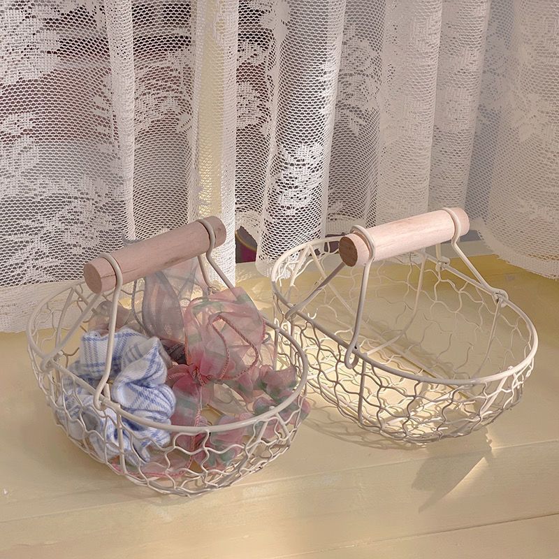 Wire Storage Basket with Handle