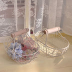 Wire Storage Basket with Handle