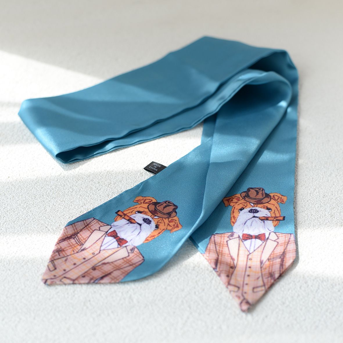 Animal Print Square Silk Tie - Modomu