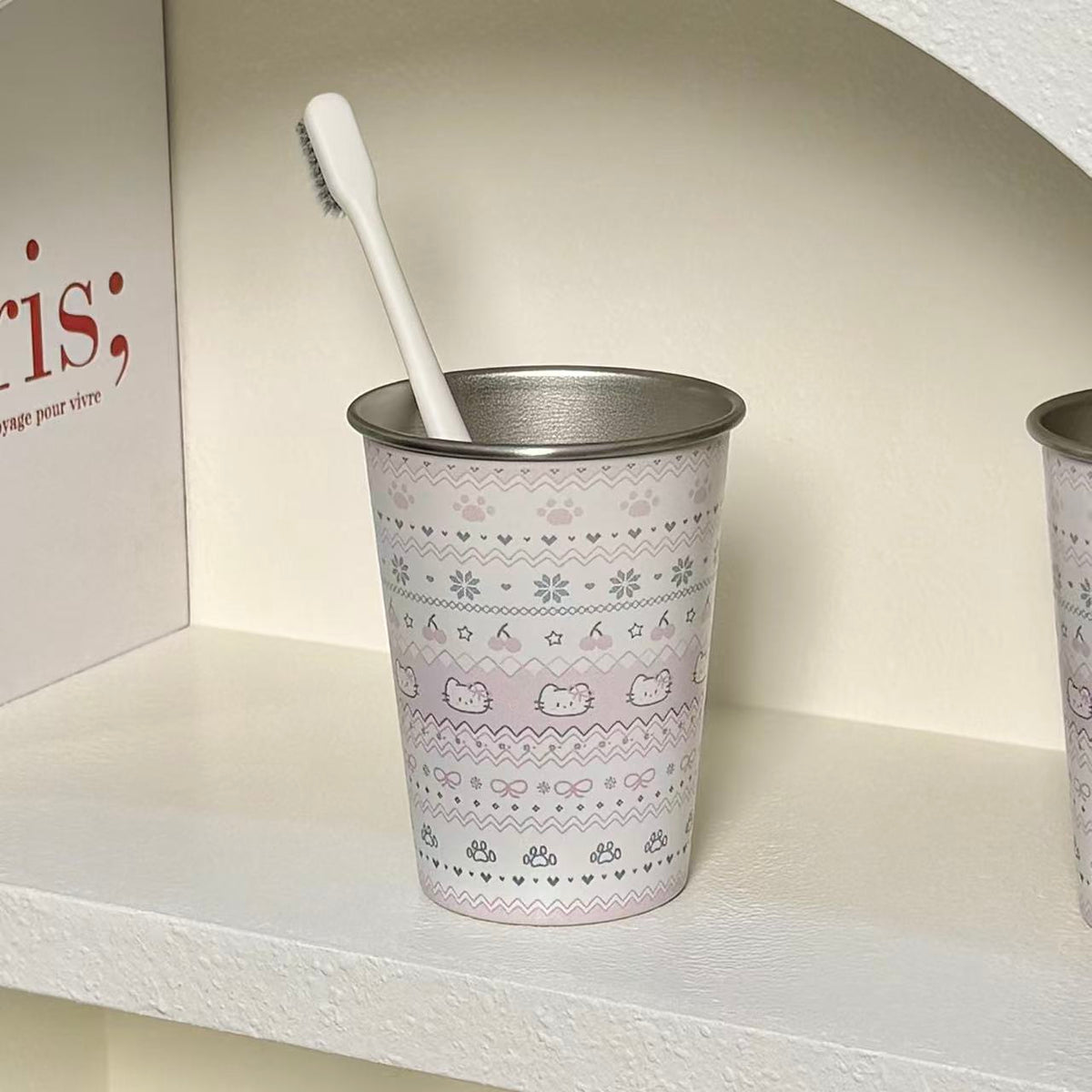 Fair Isle Steel Toothbrush Cup