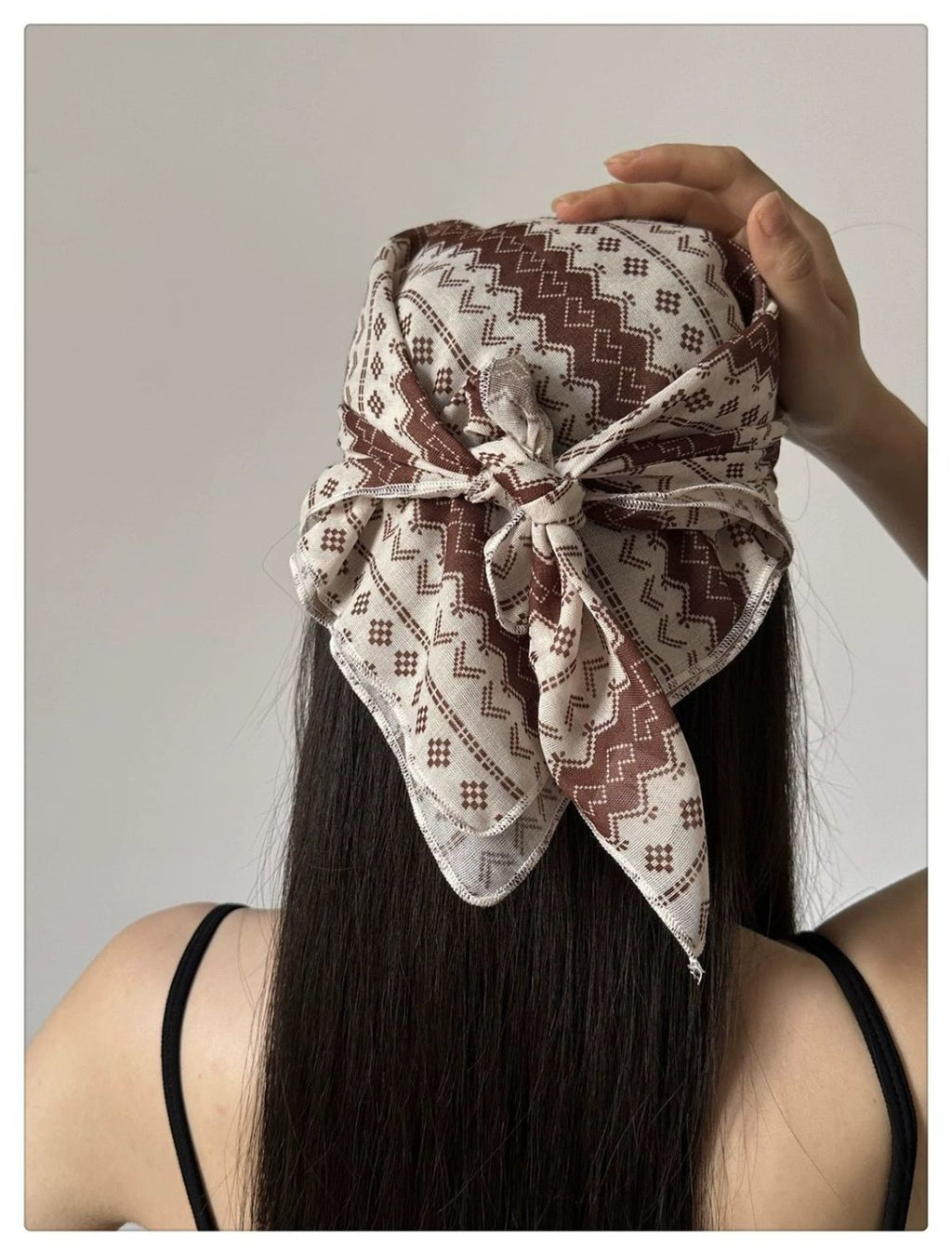 Mocha Print Square Bandana