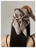 Mocha Print Square Bandana