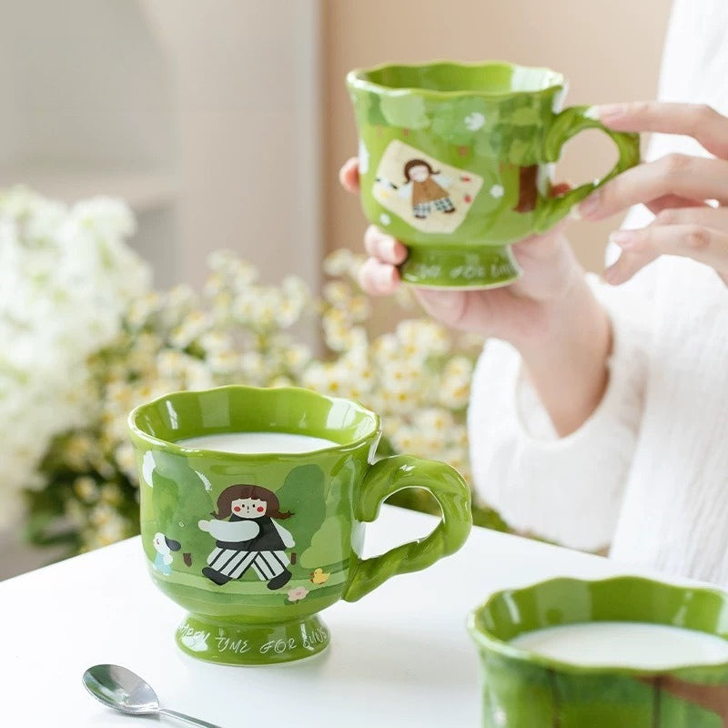 Ceramic Mug With Swing Girl - Modomu