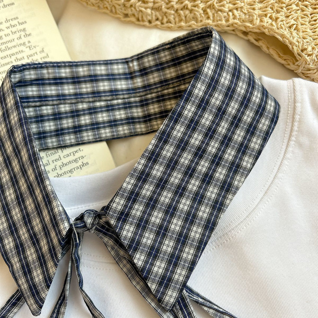 Detachable Plaid Shirt Collar - Modomu