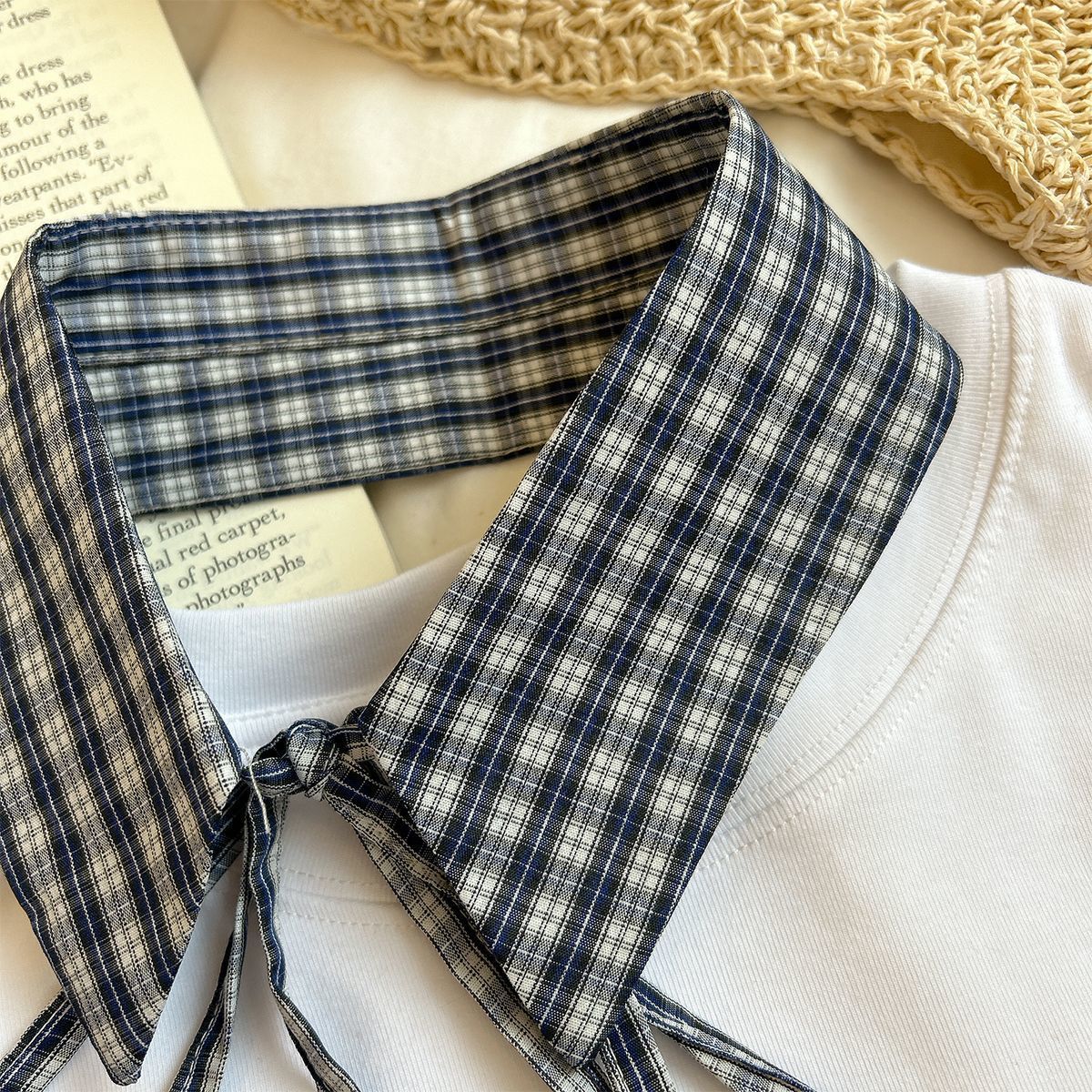 Detachable Plaid Shirt Collar - Modomu
