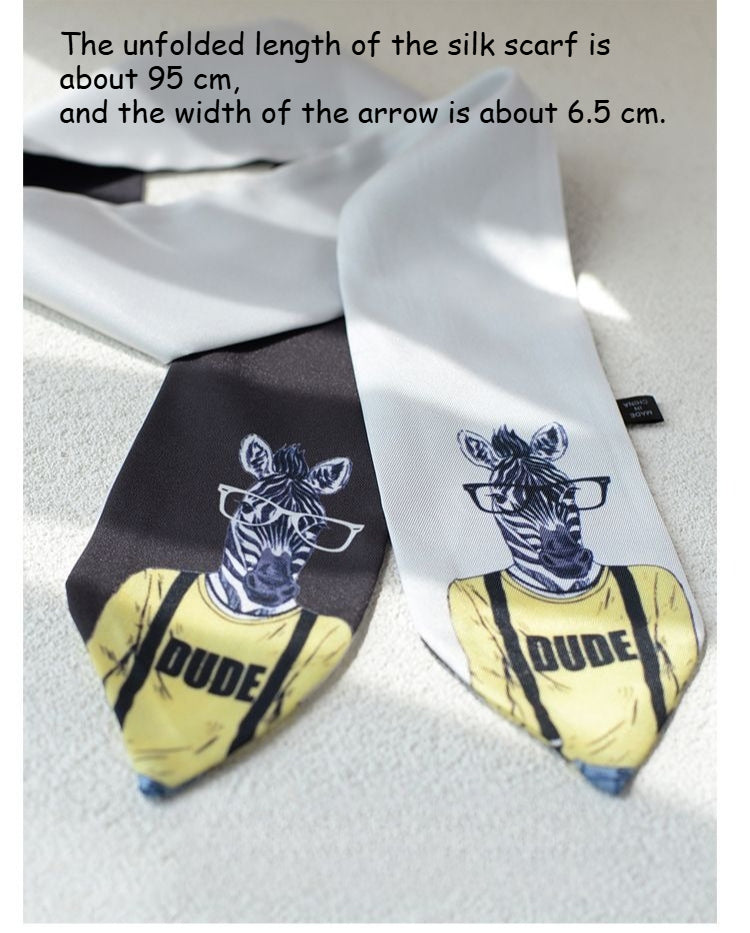 Animal Print Square Silk Tie - Modomu