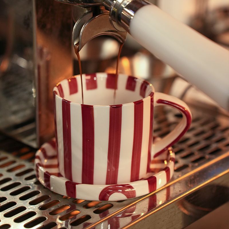 Hand-Painted Striped Ceramic Mug