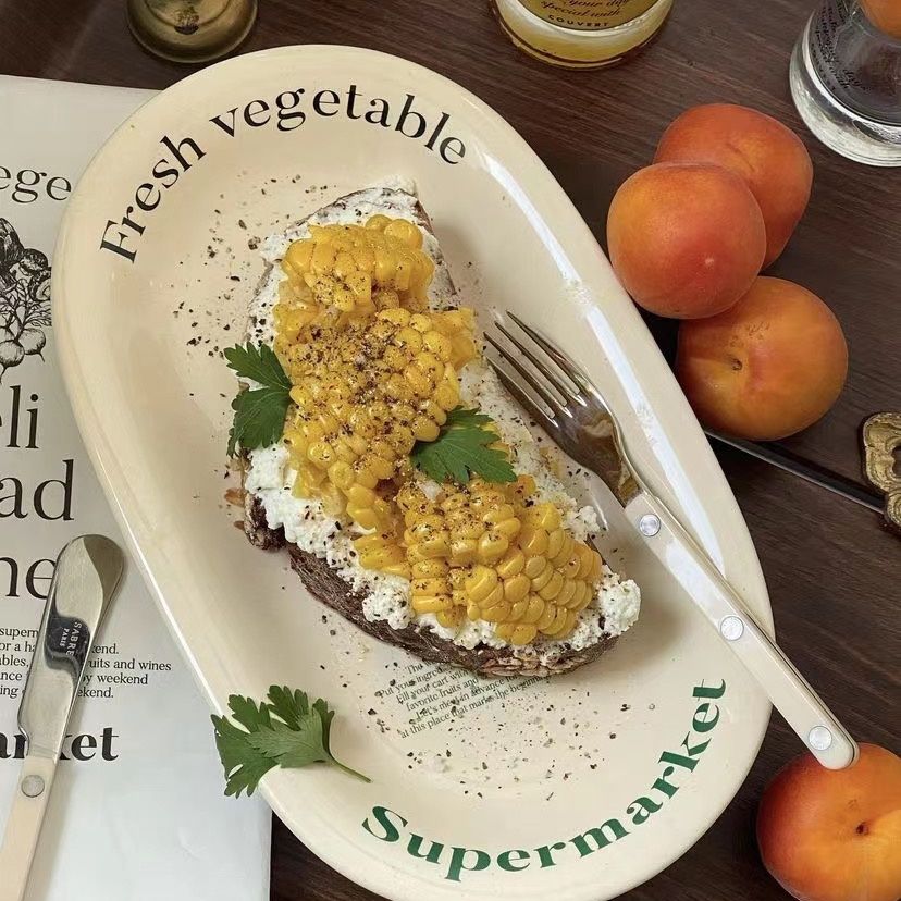 Deli Lettering Bone China Plate