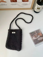 Popcorn Knit Phone Crossbody Bag