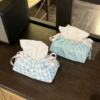 Plaid Desktop Tissue Storage Bag