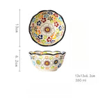 Scalloped Floral Rice Bowl