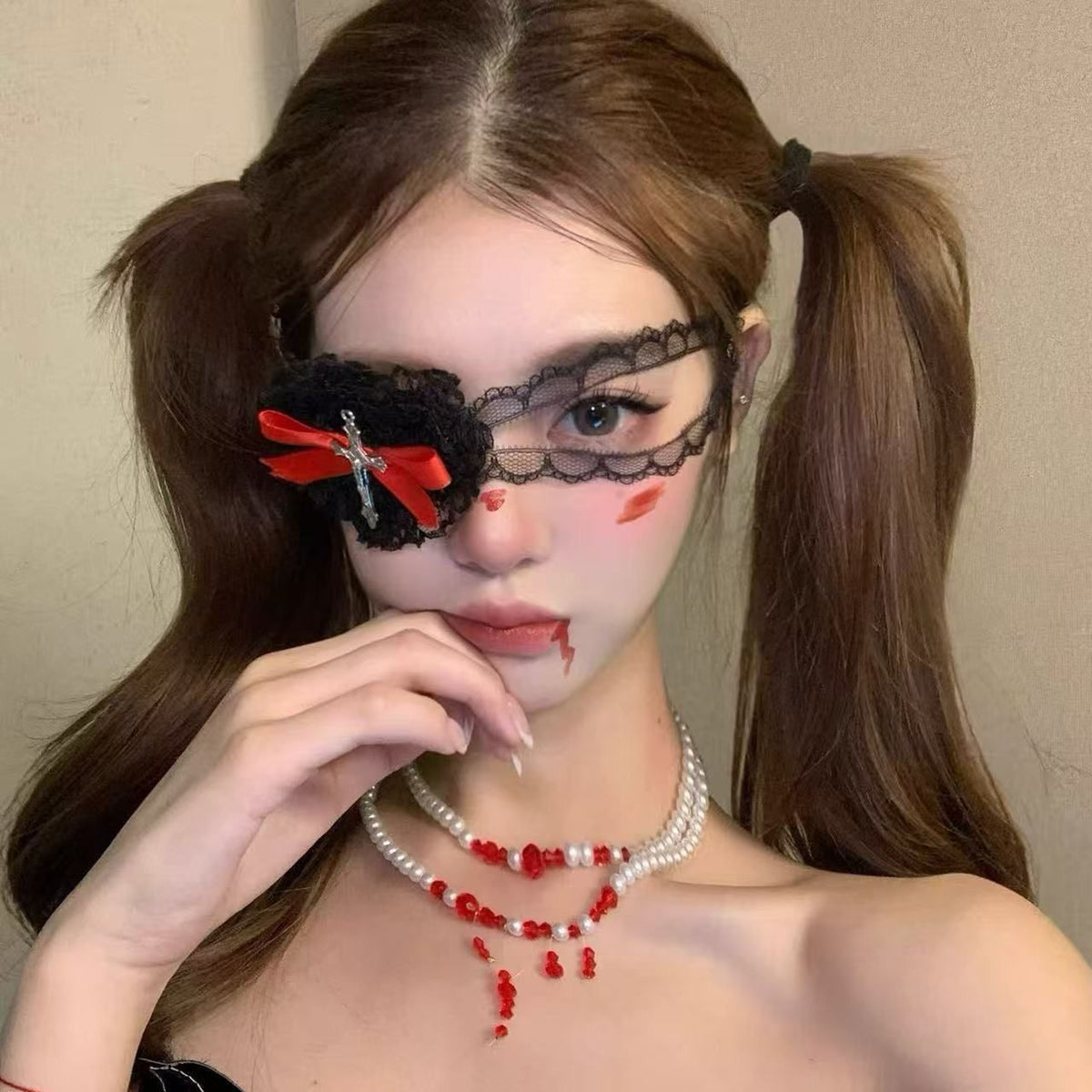 Cross Charm Eye Mask