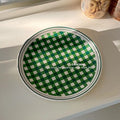 Gingham Check Ceramic Plate