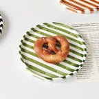 Hand-Painted Striped Dinner Plate