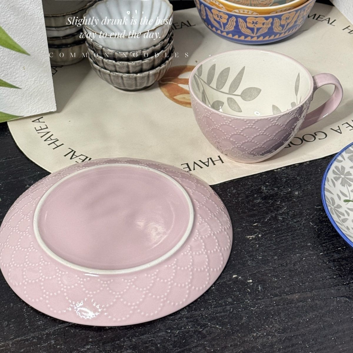 Relief Ceramic Breakfast Coffee Mug