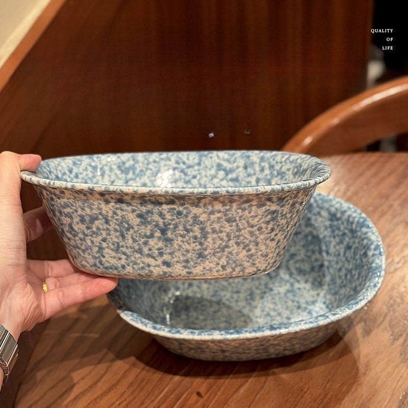 Splatter Glaze Salad Bowl