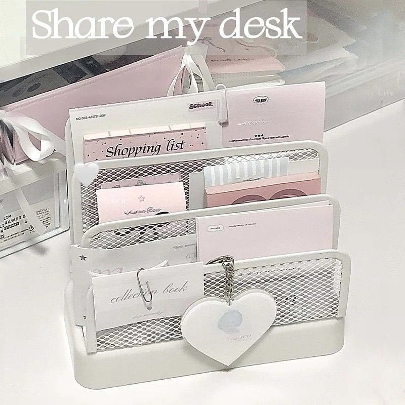 Mesh Desktop File Organizer Rack