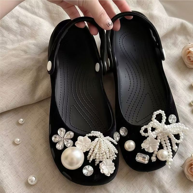 Pearl Bow Shoe Charms