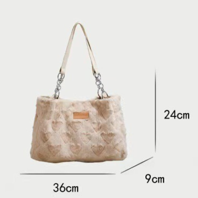 Plush Heart Tote Bag