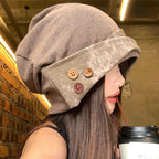 Button Detail Retro Pile Hat - Modomu