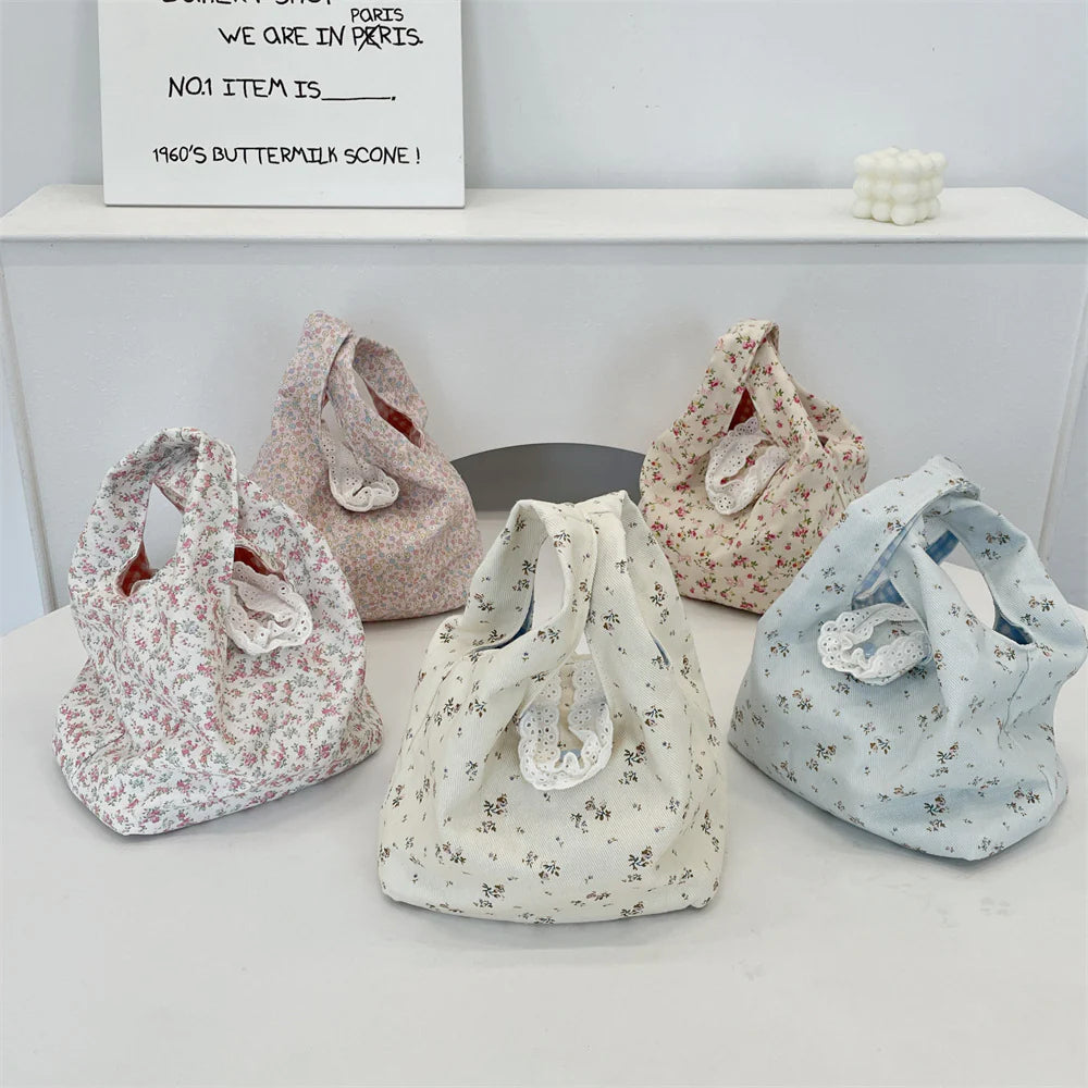 Floral Canvas Wrist Bag