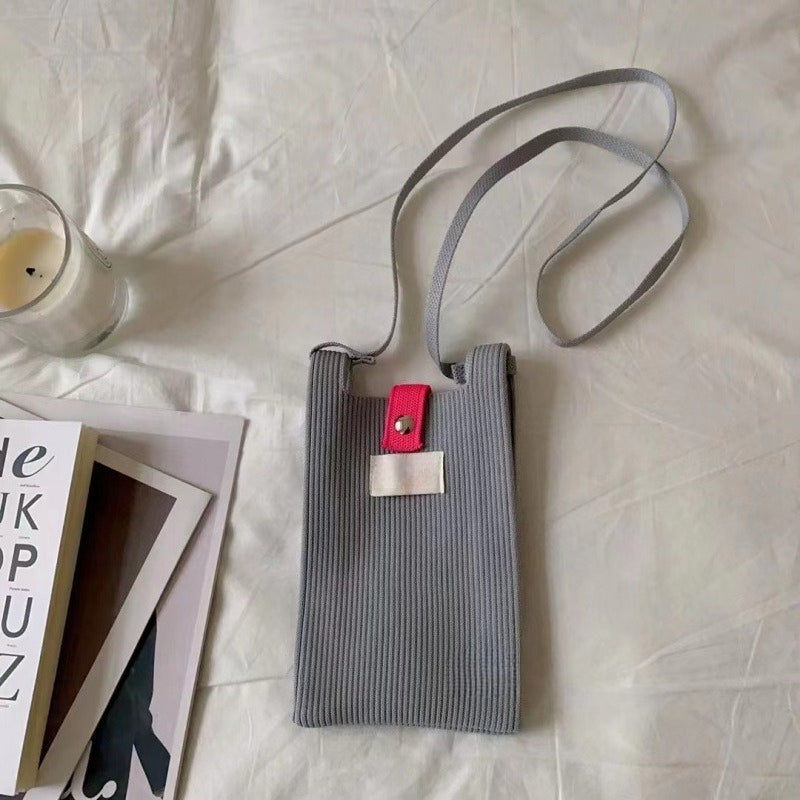 Ribbed Knit Phone Pouch
