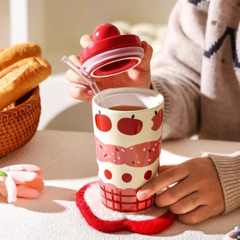 Ceramic Strawberry Pattern Mug - Modomu