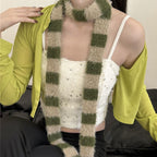 Striped Plush Skinny Scarf