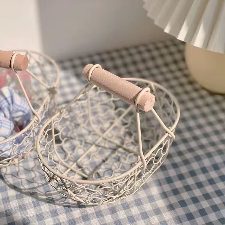 Wire Storage Basket with Handle