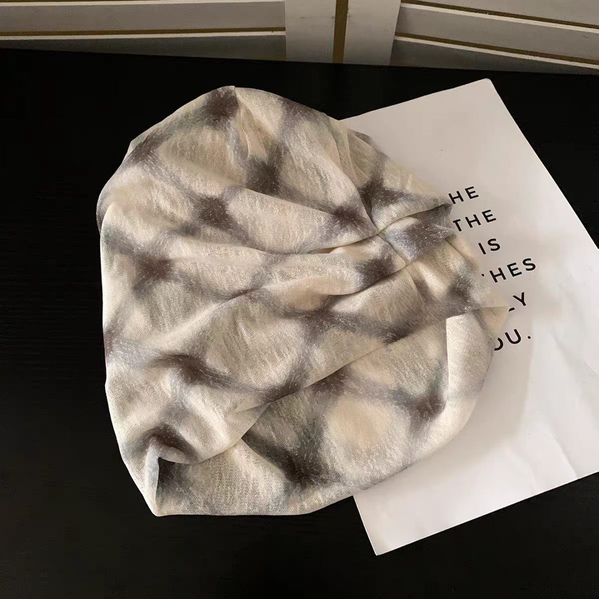 Plaid Ruched Turban Beanie
