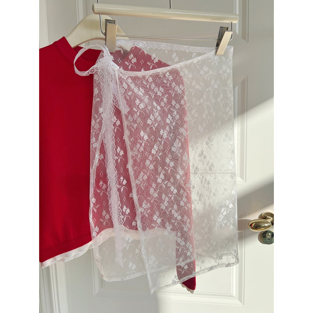Korean Lace Strap Skirt - Modomu
