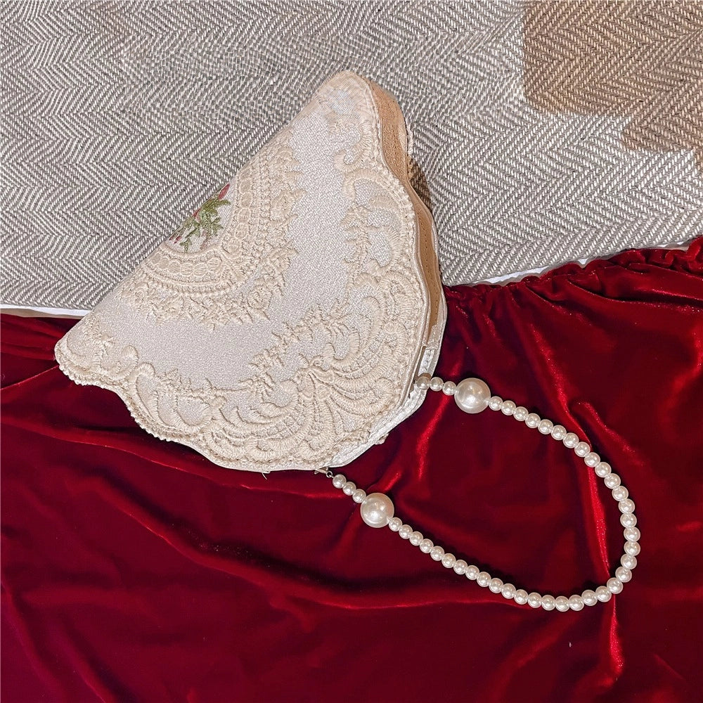 French Lace Pearl Evening Bag - Modomu
