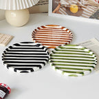 Hand-Painted Striped Dinner Plate